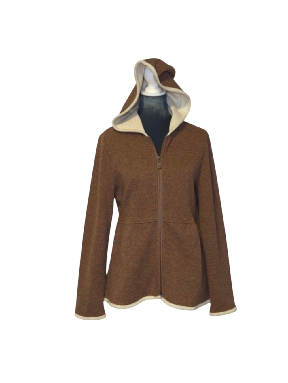 J. Jill Wool Blend Hooded Zip Up Sweater Jacket Size Small